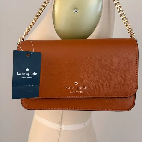 Kate Spade New York Madison Willow Mini Flap Crossbody Bag Brown NWT - Picture 2 of 10